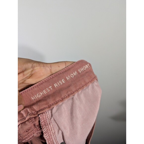 American Eagle Womens Pink Distressed Highest Rise Mom Shorts Sz 8 Boho Festival - Picture 6 of 8
